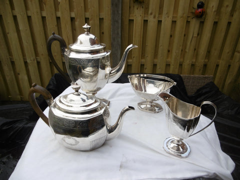 1801 stunning 4 piece George 111 silver teapot and coffee set 52ozs