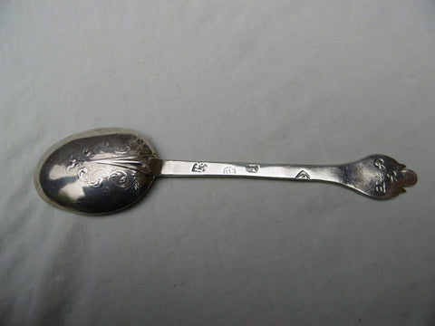 1682 Charles 11 Lace back Trefid spoon by L Coles great hallmarks 46g