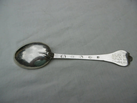 1703 rare Queen Anne Exeter hallmarked Trefid spoon by Peter Rowe of Plymouth
