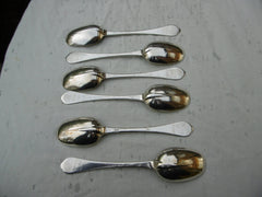 1706 very rare set of Queen Anne Dognose tablespoons by J Ladyman Stag crest 460g