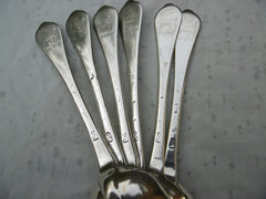 1706 very rare set of Queen Anne Dognose tablespoons by J Ladyman Stag crest 460g