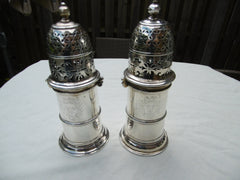 1708 fine pair of Queen Anne Lighthouse casters by William Fawdry 350g great crest