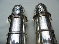 1708 fine pair of Queen Anne Lighthouse casters by William Fawdry 350g great crest