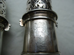 1708 fine pair of Queen Anne Lighthouse casters by William Fawdry 350g great crest