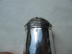 1714 fine George 1st silver caster or pepperette by maker Co nice crest 73g