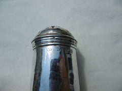 1714 fine George 1st silver caster or pepperette by maker Co nice crest 73g