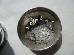 1714 fine George 1st silver caster or pepperette by maker Co nice crest 73g