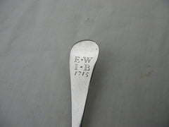1716 fine George 1st rat tail tablespoon with owners initials dated 1715