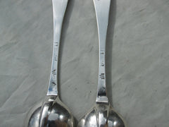 1717 rare pair of George 1st Scottish rat tail tablespoons by James Tait