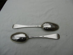 1717 fine pair of George 1st rat tail tablespoons by William Street.
