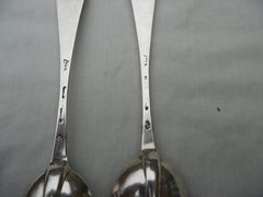 1717 fine pair of George 1st rat tail tablespoons by William Street.