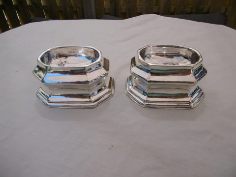 1717 nice pair of George 1st Trencher salts 95g