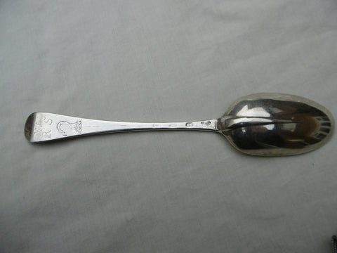 1718 very good George 1st rat tail tablespoon by H Miller nice crest