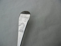 1718 very good George 1st rat tail tablespoon by H Miller nice crest