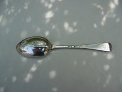 1719 rare George 1st rat tail dessert spoon with Widows crest