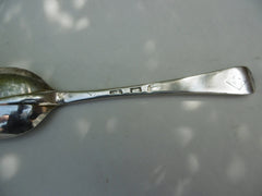 1719 rare George 1st rat tail dessert spoon with Widows crest