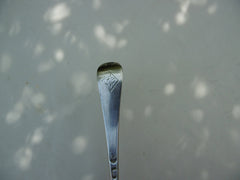 1719 rare George 1st rat tail dessert spoon with Widows crest