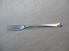 1723 rare George 1st 3pronged dessert fork by Paul Hanet nice crest 25 grams