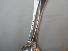 1727 fine pair of George 1st rat tail tablespoons by William Toone 115g