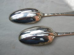 1727 fine pair of George 1st rat tail tablespoons by William Toone 115g