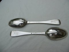1729 fine pair of George 11 Edinburgh rat tail spoons by Patrick Greame 136g