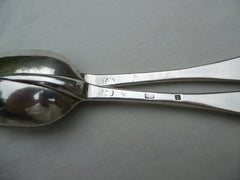 1729 fine pair of George 11 Edinburgh rat tail spoons by Patrick Greame 136g