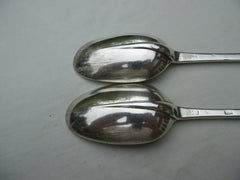 1729 fine pair of George 11 Edinburgh rat tail spoons by Patrick Greame 136g