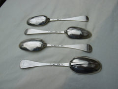 1729 fine quality set of 4 George 11 rat tail tablespoons by Richard Scarlett 260g