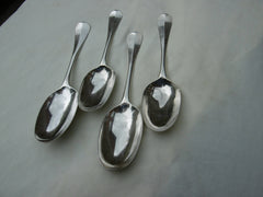 1729 fine quality set of 4 George 11 rat tail tablespoons by Richard Scarlett 260g