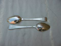 1730 fine rare pair of Irish George 11 Dessert spoons by John Hamilton great crest