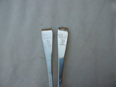 1730 fine rare pair of Irish George 11 Dessert spoons by John Hamilton great crest