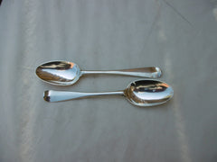 1730 fine rare pair of Irish George 11 Dessert spoons by John Hamilton great crest