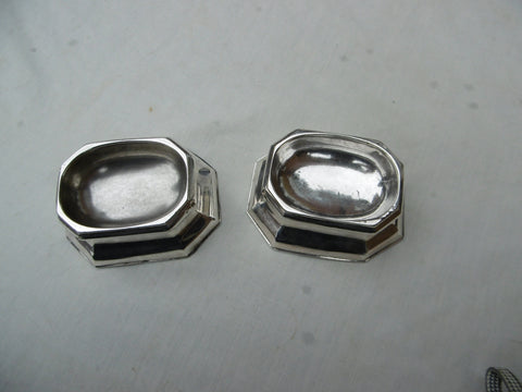 1730 lovely pair of George 11 Trencher salts by Edward Wood great hallmarks 67g
