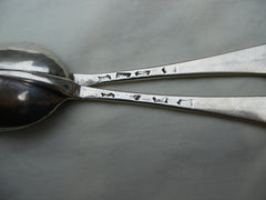 1730 fine pair of George 1st rat tail spoons by W Soame 78g