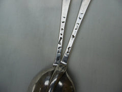 1730 fine pair of George 1st rat tail spoons by W Soame 78g
