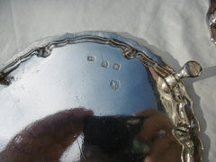 1735 fine pair of George 11 silver waiters by John Tuite 456 grams lovely Stag crest