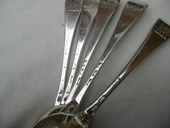 1735 fine set of 5 18th century Hanoverian tablespoons with Lion crest 346 grams