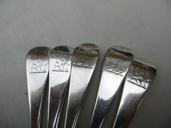 1735 fine set of 5 18th century Hanoverian tablespoons with Lion crest 346 grams