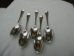 1735 fine set of 5 18th century Hanoverian tablespoons with Lion crest 346 grams