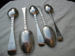1736 excellent set of 5 Irish Hanoverian tablespoons by John Taylor great crest 320g