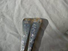 1738 beautiful pair of George 11 silver gilt tablespoons by Samuel Hutton see photos