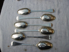 1743 very rare set of 6 George 11 Newcastle tablespoons by W Partis 330g
