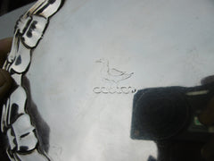 1745 fine George 11 silver waiter / stand by Hugh Mills Bird crest 220g