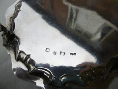 1745 fine George 11 silver waiter / stand by Hugh Mills Bird crest 220g