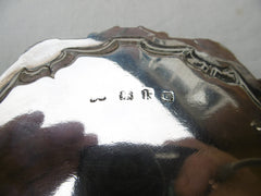 1745 fine George 11 silver waiter / stand by Hugh Mills Bird crest 220g