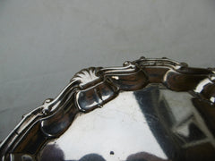 1745 fine George 11 silver waiter / stand by Hugh Mills Bird crest 220g