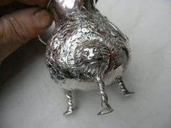 1748 rare Irish George 11 cream jug by maker IE 125g lions head legs