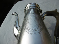 1754 fine George 11 coffee pot with stunning Armorial crest 510 grams see photos