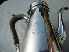 1754 fine George 11 coffee pot with stunning Armorial crest 510 grams see photos
