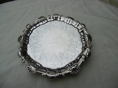 1754 lovely George 11 small salver or waiter by W Peaston 185g